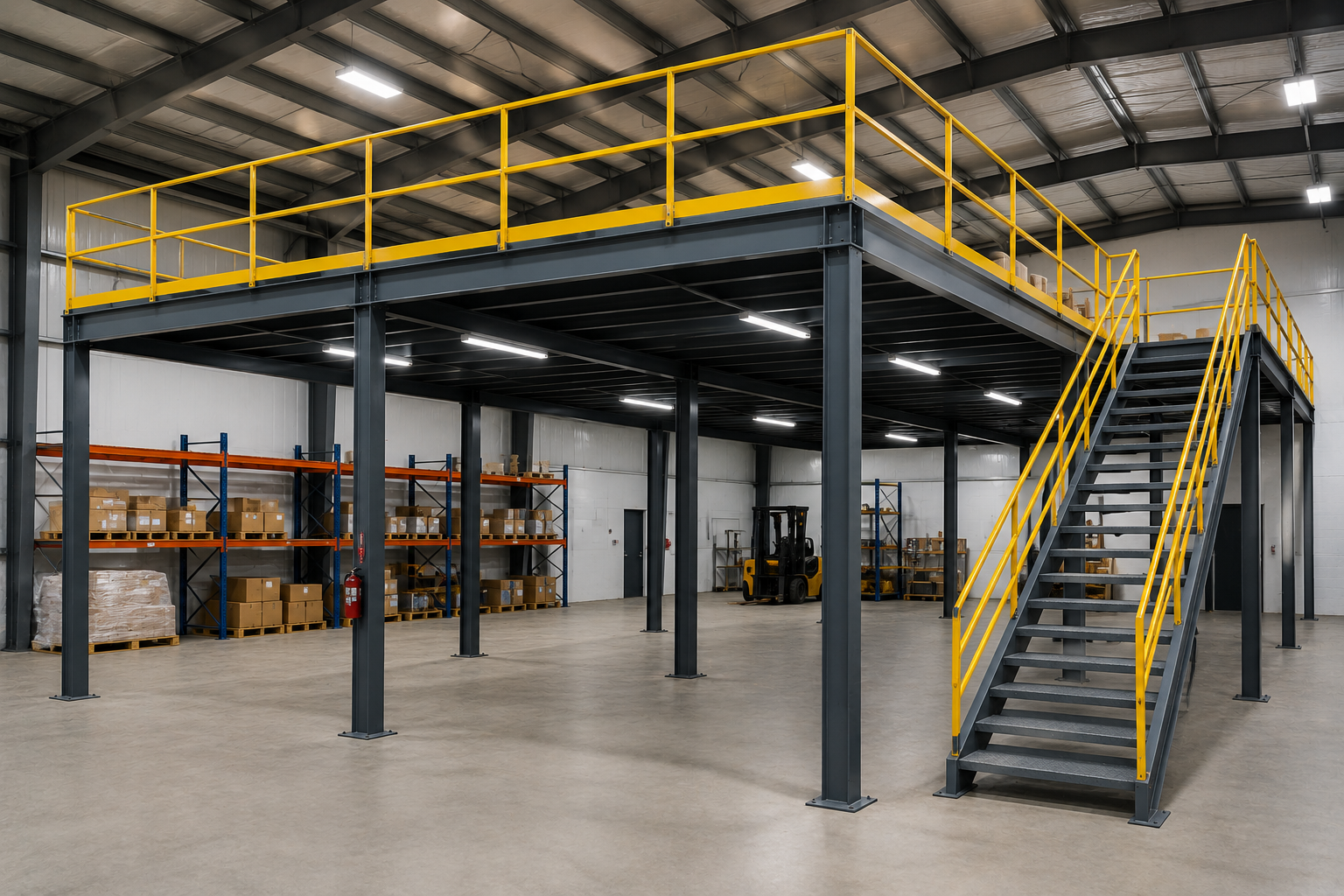 Industrial floor finishing with power trowel sample project